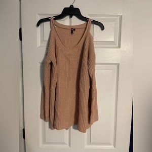Blush color cold shoulder top